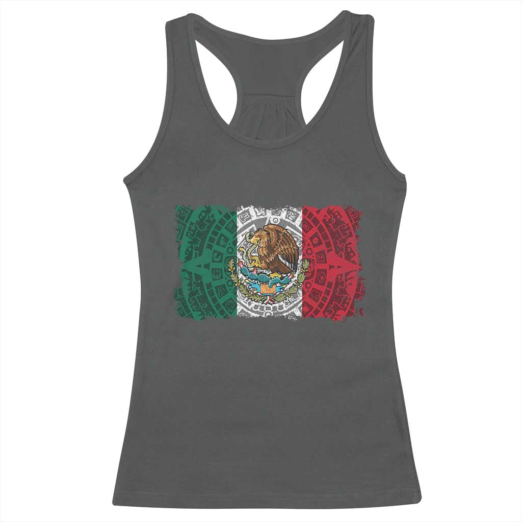 Eagle Mexican Flag Racerback Tank Top Aztecs Mexico Heritage Roots - Wonder Print Shop