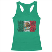 Eagle Mexican Flag Racerback Tank Top Aztecs Mexico Heritage Roots - Wonder Print Shop