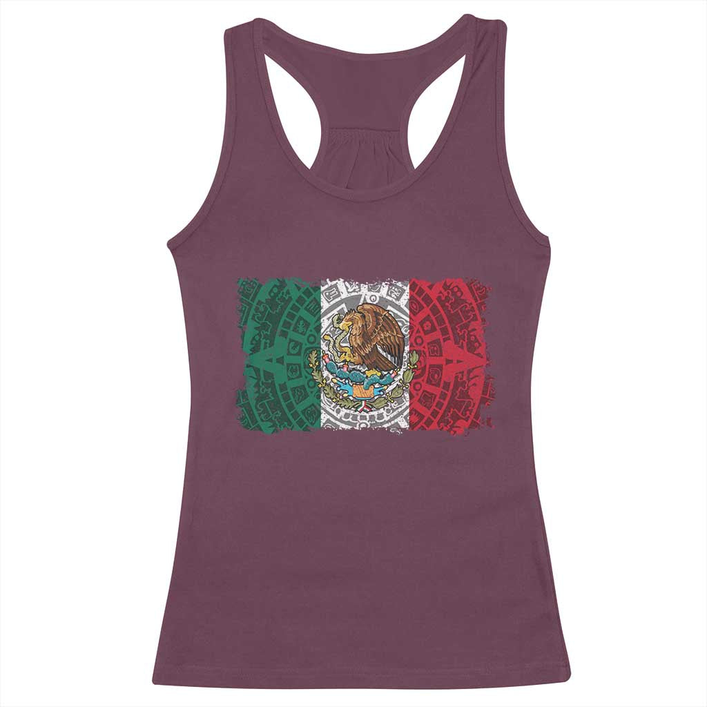 Eagle Mexican Flag Racerback Tank Top Aztecs Mexico Heritage Roots - Wonder Print Shop