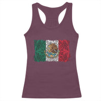 Eagle Mexican Flag Racerback Tank Top Aztecs Mexico Heritage Roots - Wonder Print Shop