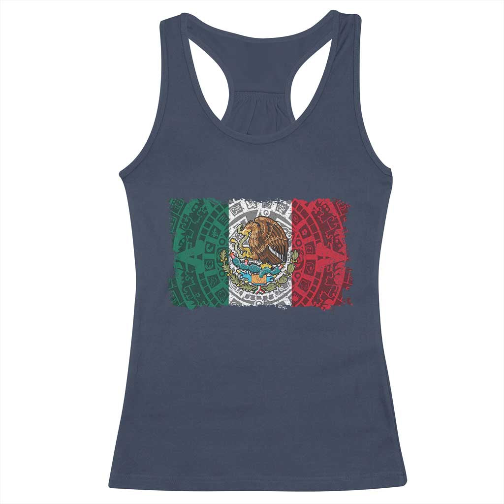 Eagle Mexican Flag Racerback Tank Top Aztecs Mexico Heritage Roots - Wonder Print Shop
