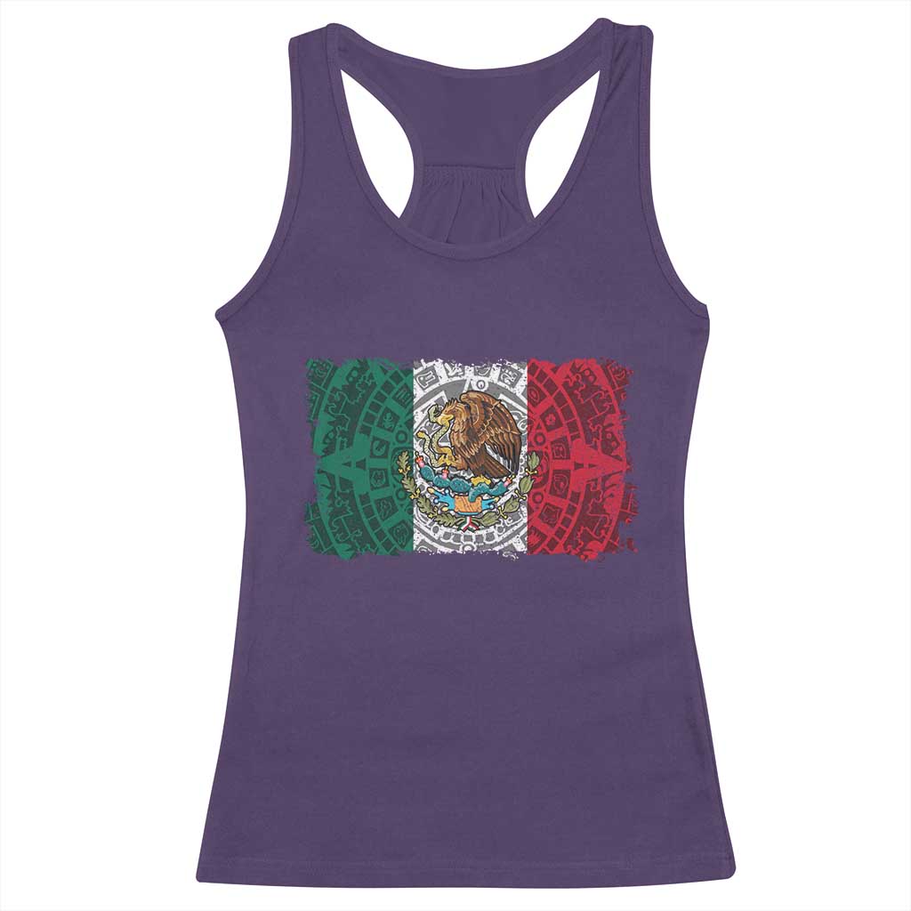 Eagle Mexican Flag Racerback Tank Top Aztecs Mexico Heritage Roots - Wonder Print Shop