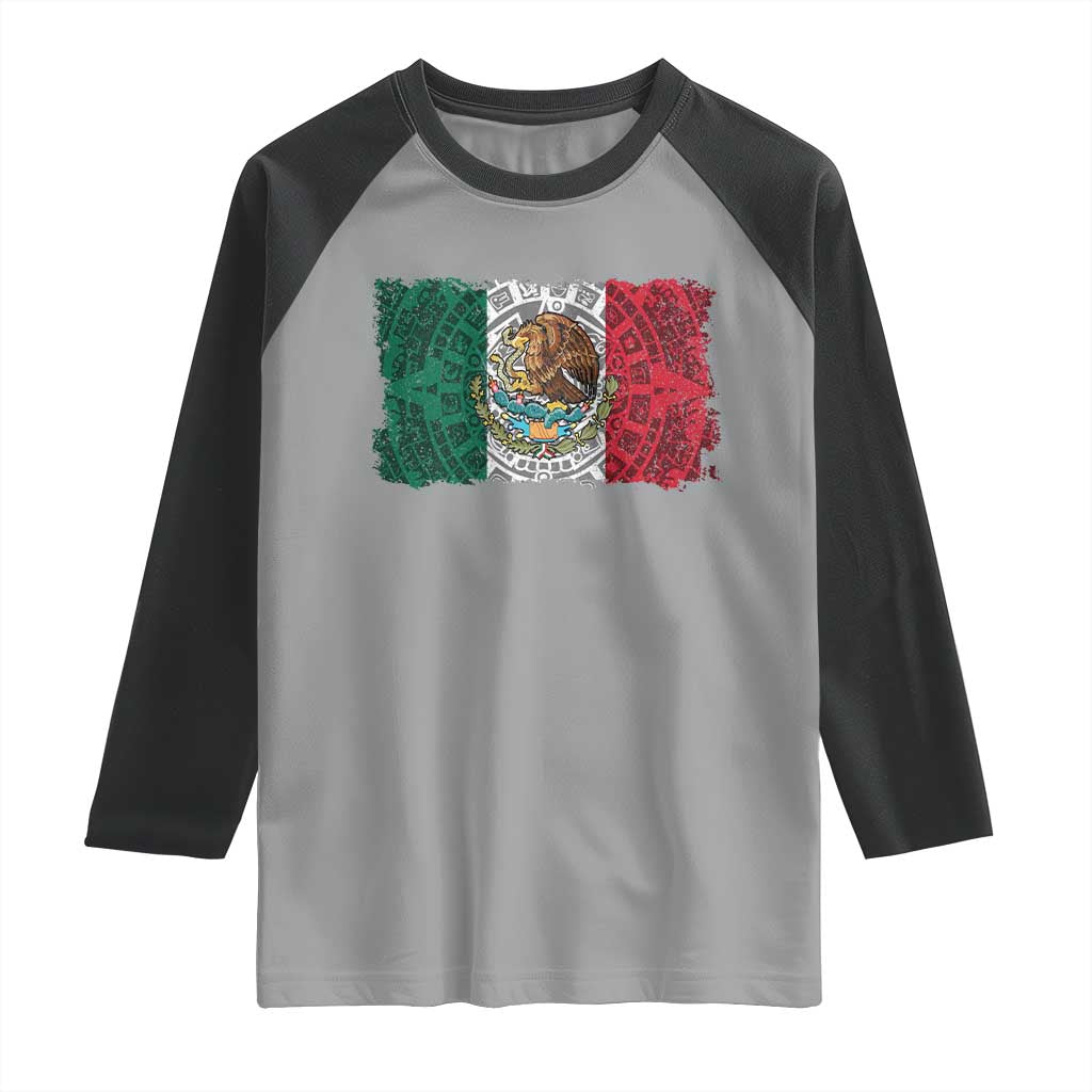 Eagle Mexican Flag Raglan Shirt Aztecs Mexico Heritage Roots - Wonder Print Shop