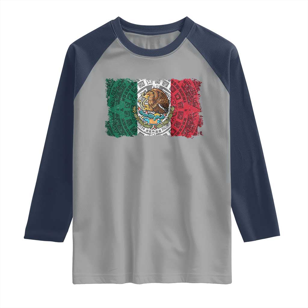 Eagle Mexican Flag Raglan Shirt Aztecs Mexico Heritage Roots - Wonder Print Shop