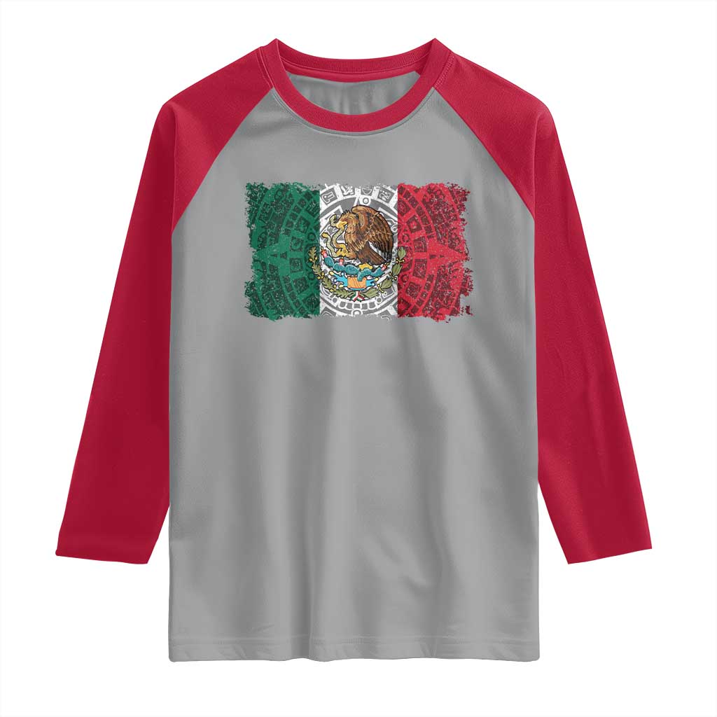 Eagle Mexican Flag Raglan Shirt Aztecs Mexico Heritage Roots - Wonder Print Shop
