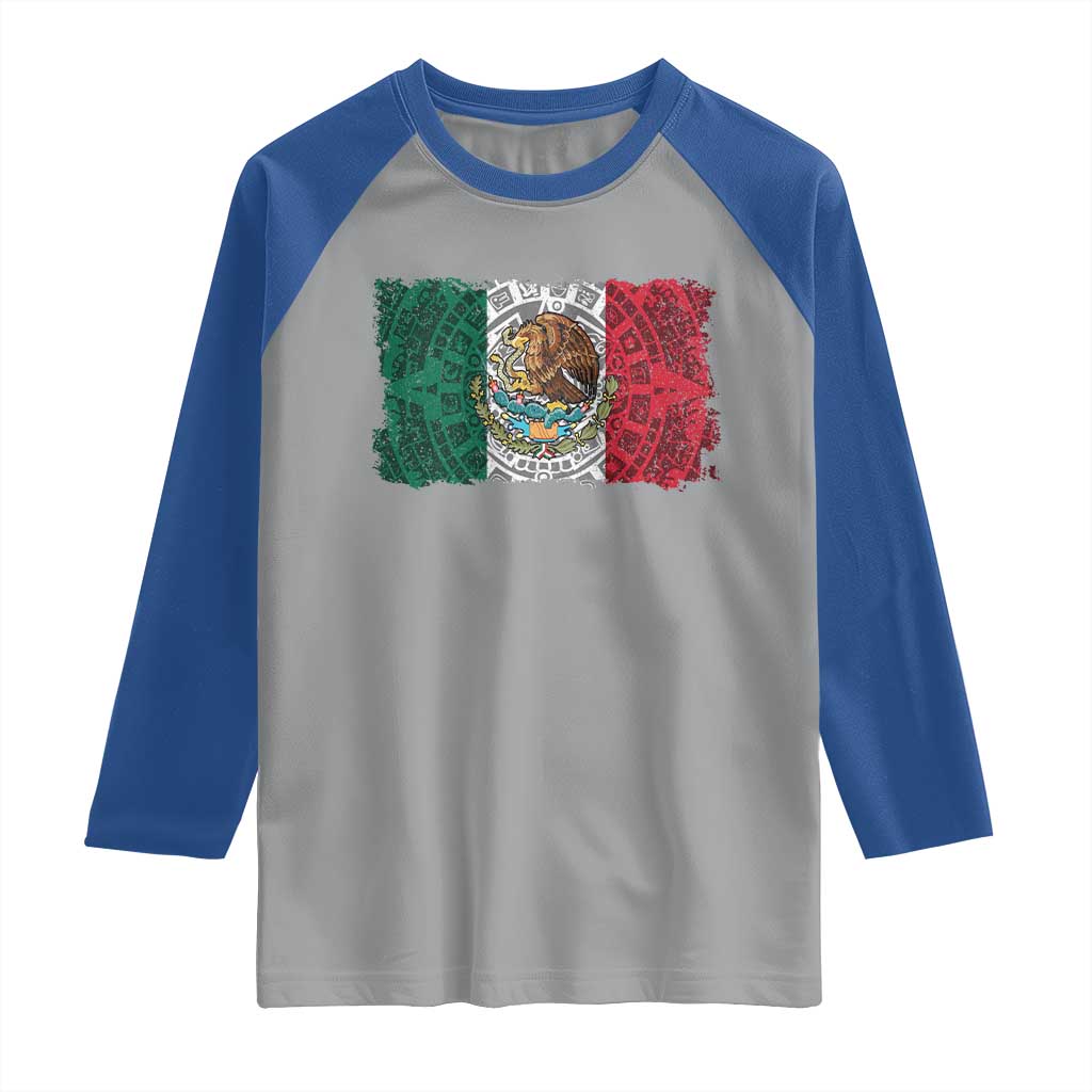 Eagle Mexican Flag Raglan Shirt Aztecs Mexico Heritage Roots - Wonder Print Shop