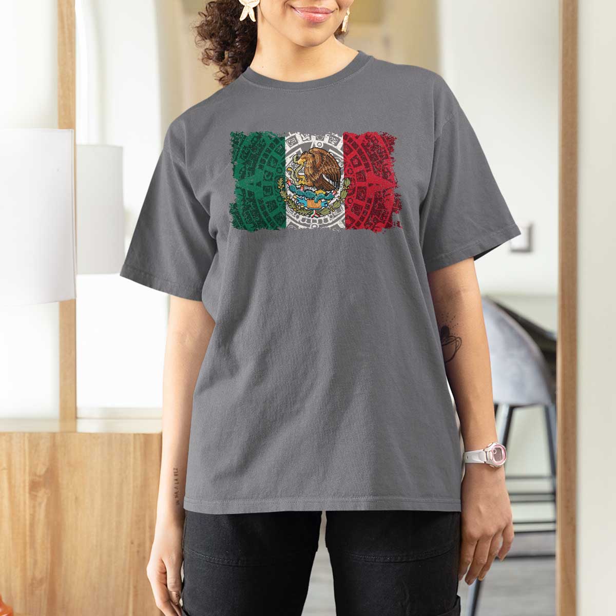 Eagle Mexican Flag T Shirt For Women Aztecs Mexico Heritage Roots - Wonder Print Shop