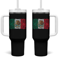 Eagle Mexican Flag Tumbler With Handle Aztecs Mexico Heritage Roots - Wonder Print Shop