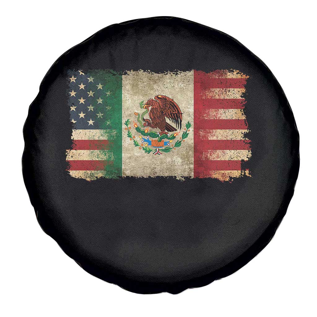 American Mexican Flag Spare Tire Cover Mexico Heritage Mexican Roots - Wonder Print Shop