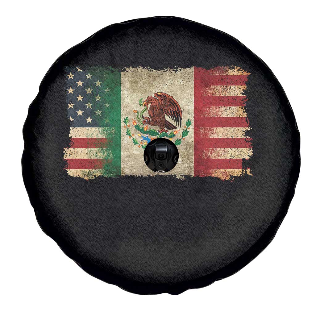 American Mexican Flag Spare Tire Cover Mexico Heritage Mexican Roots - Wonder Print Shop