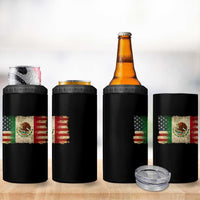 American Mexican Flag 4 in 1 Can Cooler Tumbler Mexico Heritage Mexican Roots - Wonder Print Shop