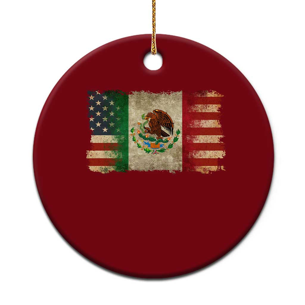 American Mexican Flag Ceramic Ornament Mexico Heritage Mexican Roots - Wonder Print Shop