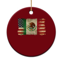 American Mexican Flag Ceramic Ornament Mexico Heritage Mexican Roots - Wonder Print Shop