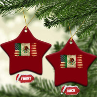 American Mexican Flag Ceramic Ornament Mexico Heritage Mexican Roots - Wonder Print Shop