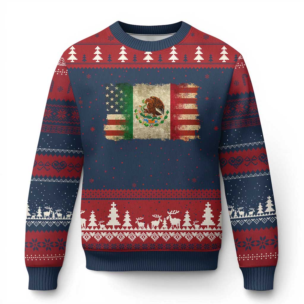 American Mexican Flag Ugly Christmas Sweater Mexico Heritage Mexican Roots - Wonder Print Shop