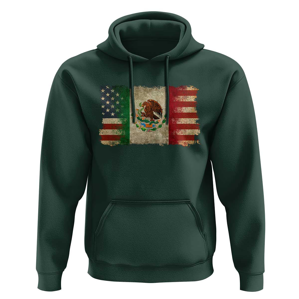 American Mexican Flag Hoodie Mexico Heritage Mexican Roots - Wonder Print Shop