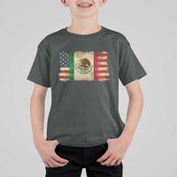 American Mexican Flag T Shirt For Kid Mexico Heritage Mexican Roots - Wonder Print Shop