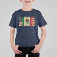 American Mexican Flag T Shirt For Kid Mexico Heritage Mexican Roots - Wonder Print Shop