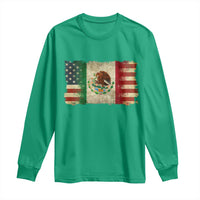 American Mexican Flag Long Sleeve Shirt Mexico Heritage Mexican Roots - Wonder Print Shop