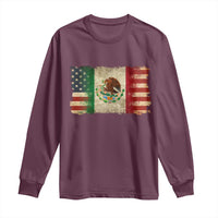 American Mexican Flag Long Sleeve Shirt Mexico Heritage Mexican Roots - Wonder Print Shop