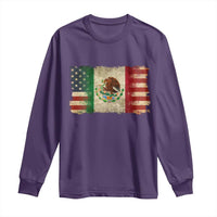 American Mexican Flag Long Sleeve Shirt Mexico Heritage Mexican Roots - Wonder Print Shop