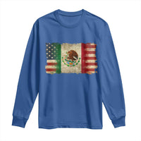 American Mexican Flag Long Sleeve Shirt Mexico Heritage Mexican Roots - Wonder Print Shop