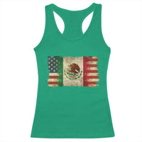 American Mexican Flag Racerback Tank Top Mexico Heritage Mexican Roots - Wonder Print Shop