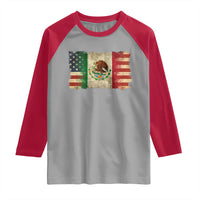 American Mexican Flag Raglan Shirt Mexico Heritage Mexican Roots - Wonder Print Shop