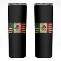American Mexican Flag Skinny Tumbler Mexico Heritage Mexican Roots - Wonder Print Shop