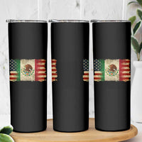 American Mexican Flag Skinny Tumbler Mexico Heritage Mexican Roots - Wonder Print Shop