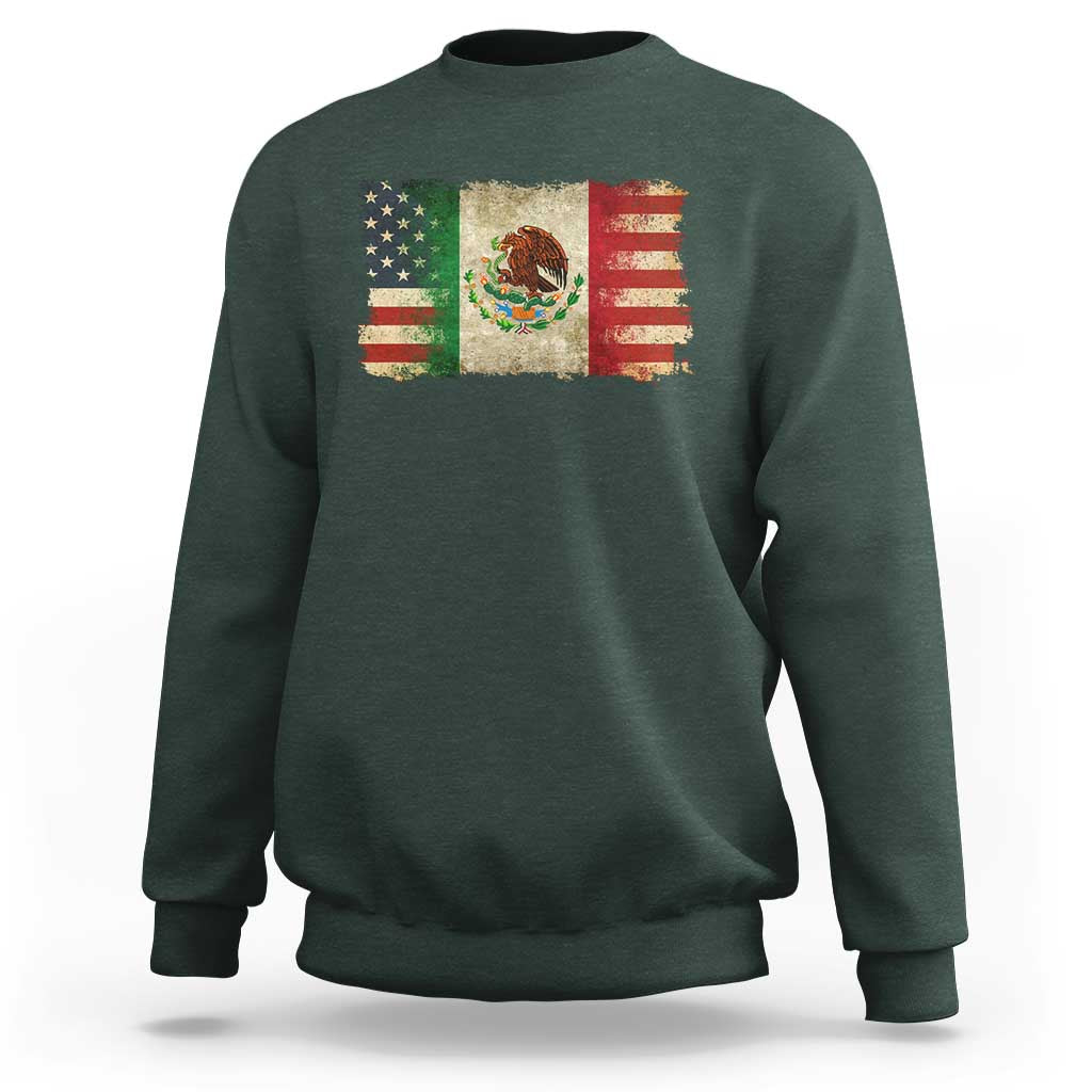 American Mexican Flag Sweatshirt Mexico Heritage Mexican Roots - Wonder Print Shop