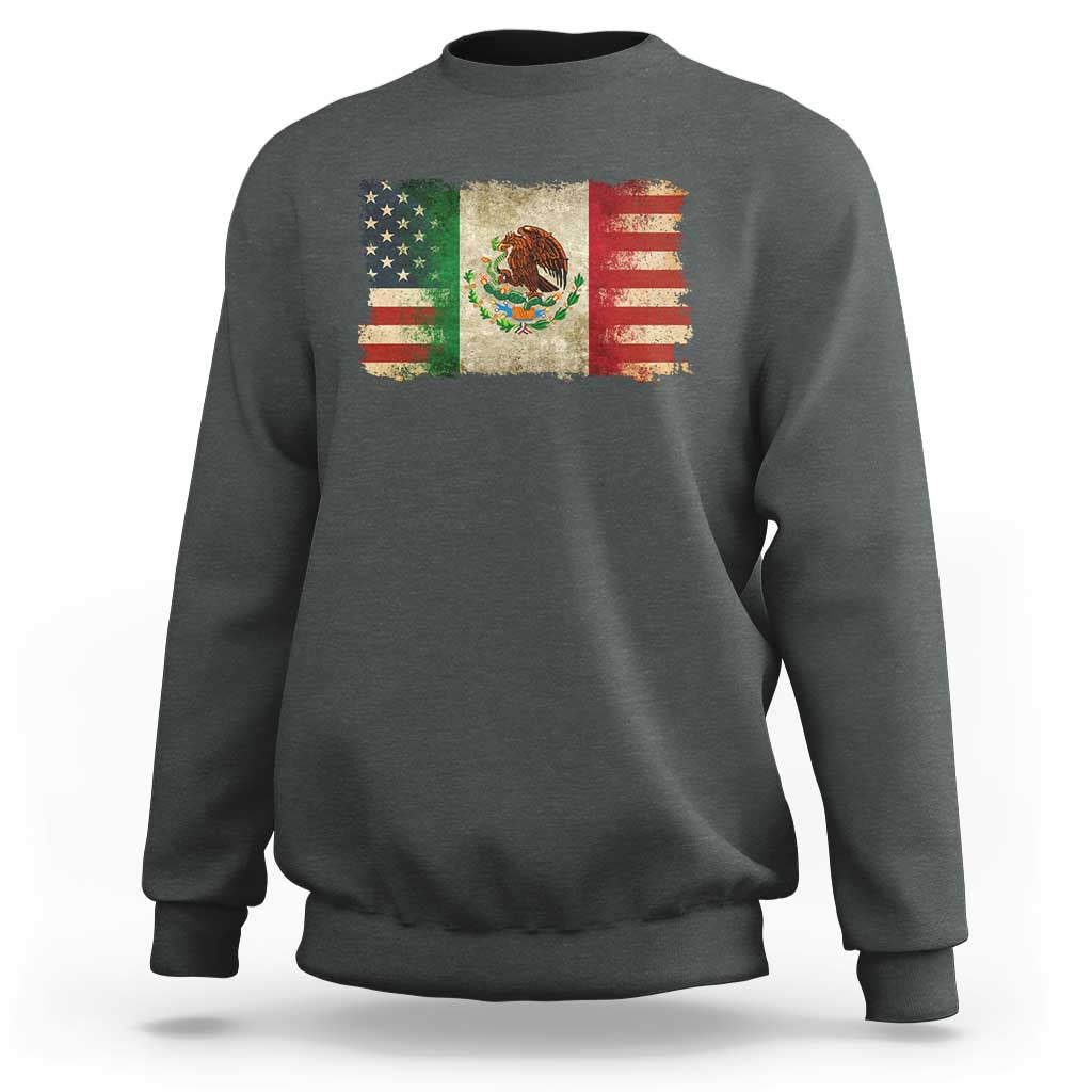 American Mexican Flag Sweatshirt Mexico Heritage Mexican Roots - Wonder Print Shop