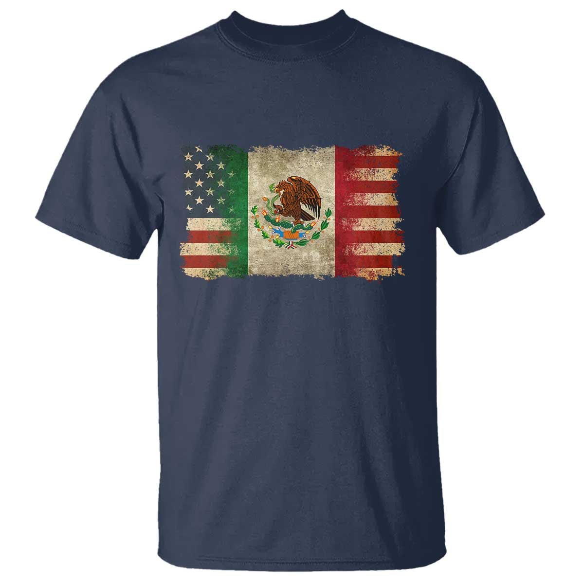 American Mexican Flag T Shirt Mexico Heritage Mexican Roots - Wonder Print Shop