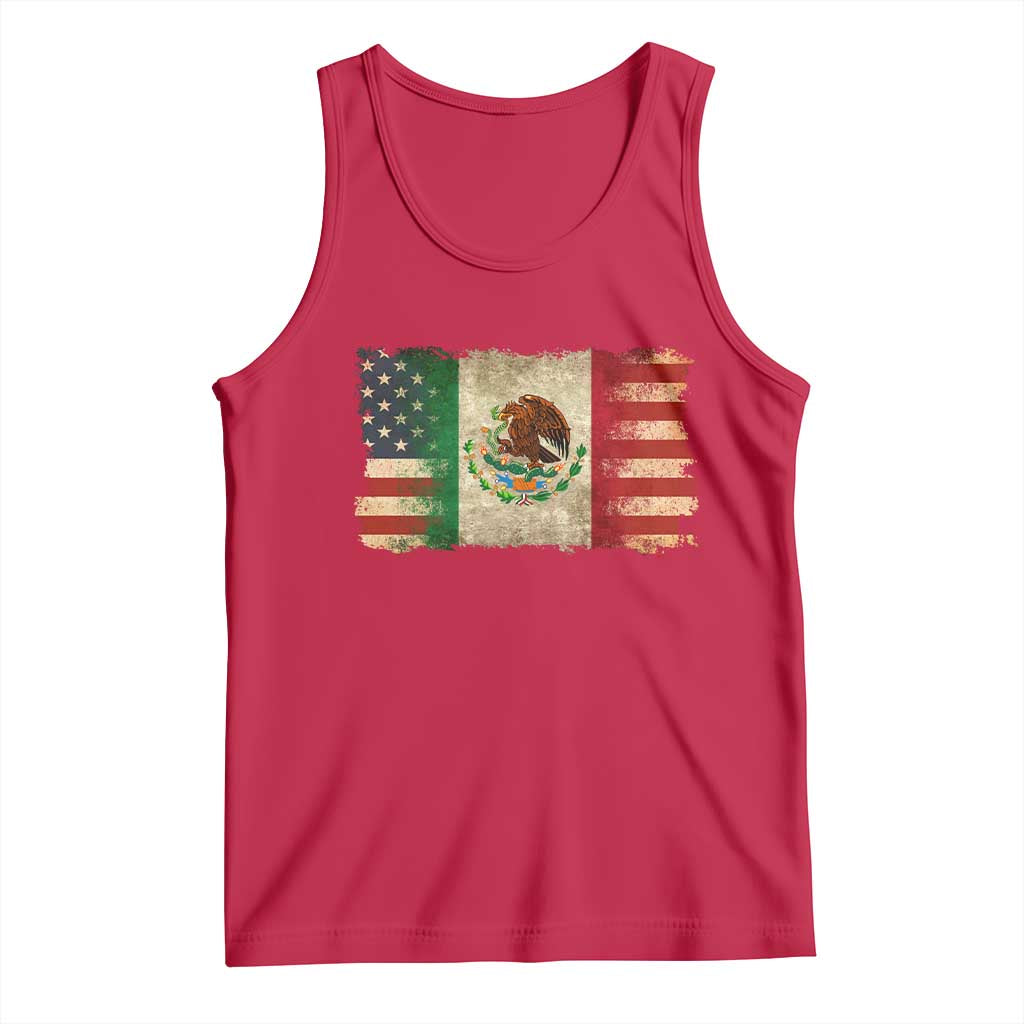 American Mexican Flag Tank Top Mexico Heritage Mexican Roots - Wonder Print Shop