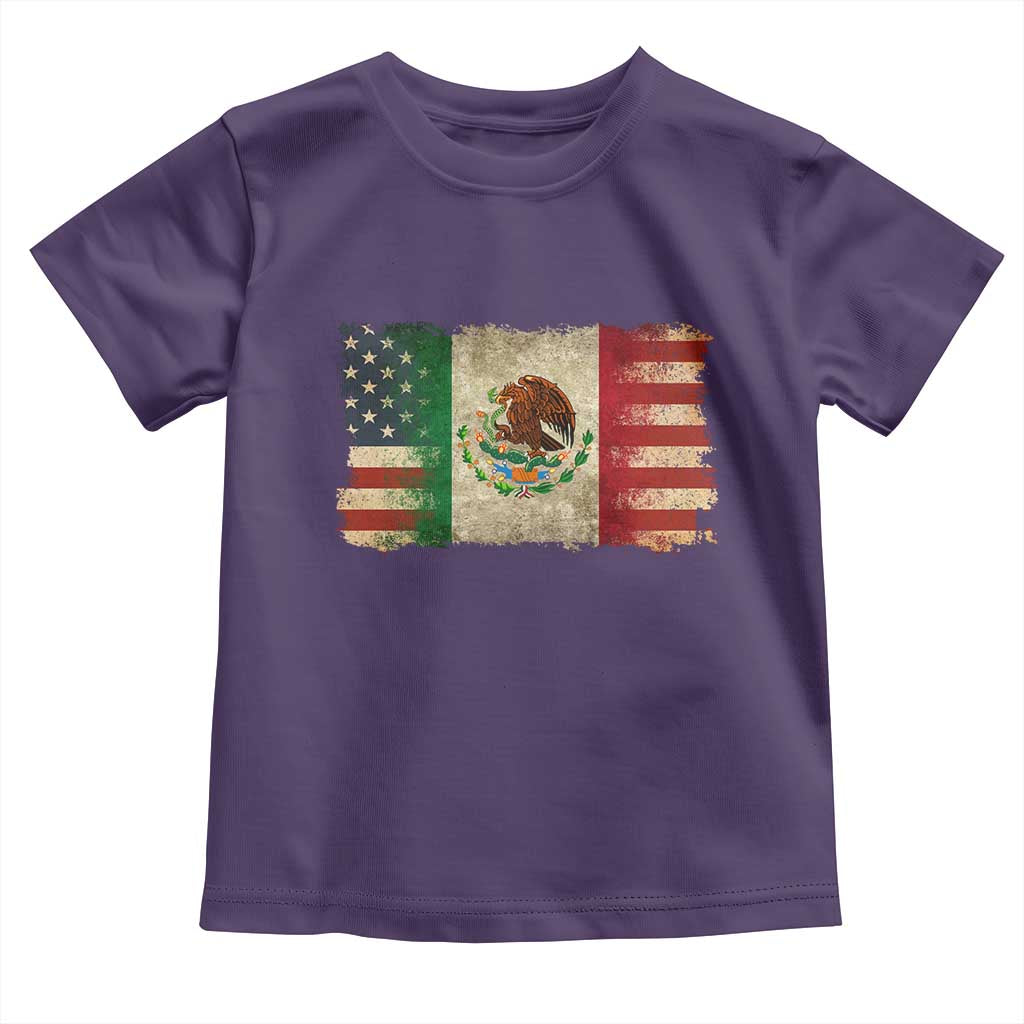 American Mexican Flag Toddler T Shirt Mexico Heritage Mexican Roots - Wonder Print Shop