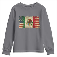 American Mexican Flag Youth Sweatshirt Mexico Heritage Mexican Roots - Wonder Print Shop
