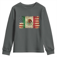 American Mexican Flag Youth Sweatshirt Mexico Heritage Mexican Roots - Wonder Print Shop