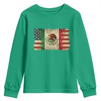 American Mexican Flag Youth Sweatshirt Mexico Heritage Mexican Roots - Wonder Print Shop