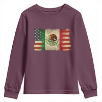 American Mexican Flag Youth Sweatshirt Mexico Heritage Mexican Roots - Wonder Print Shop