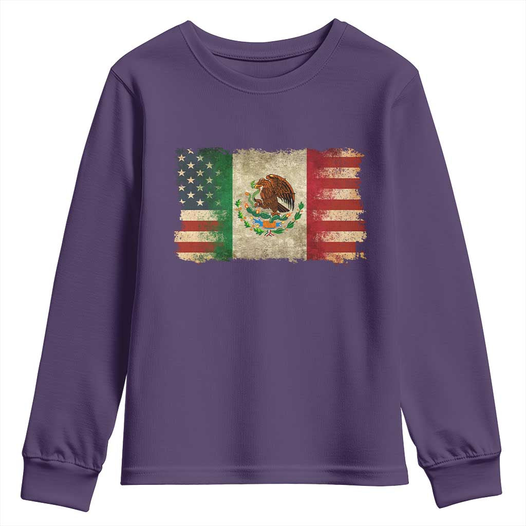 American Mexican Flag Youth Sweatshirt Mexico Heritage Mexican Roots - Wonder Print Shop