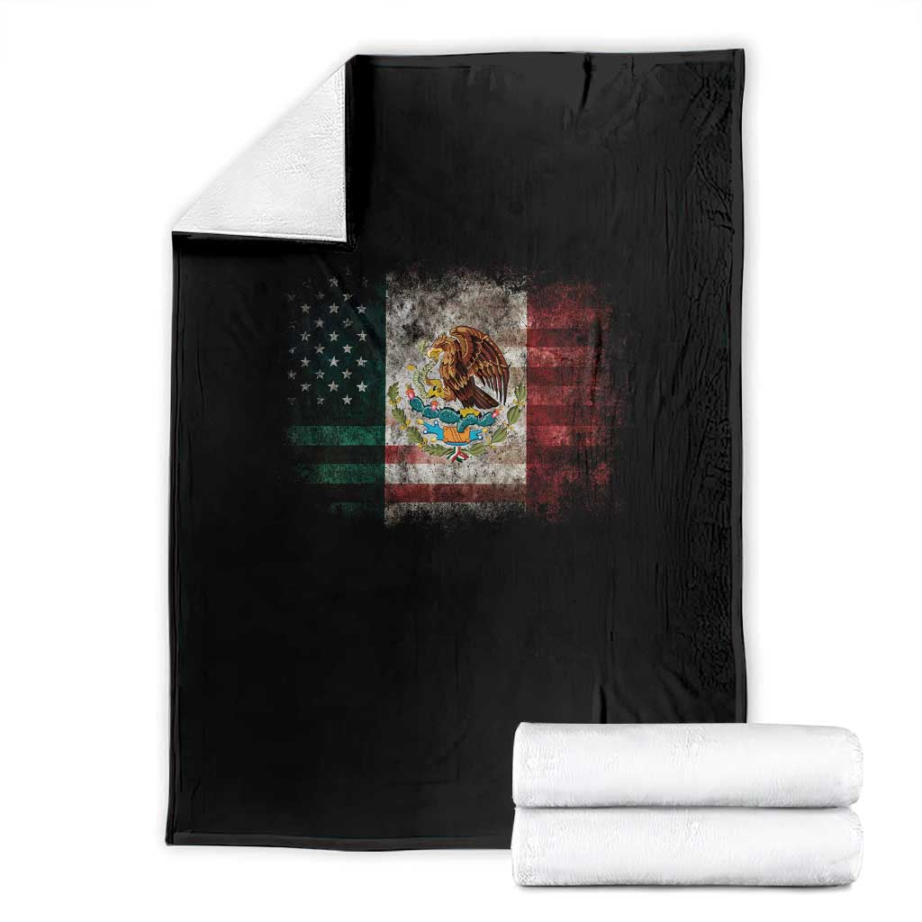 Vintage Mexican Flag Throw Blanket Eagle Mexico Heritage Mexican Roots - Wonder Print Shop