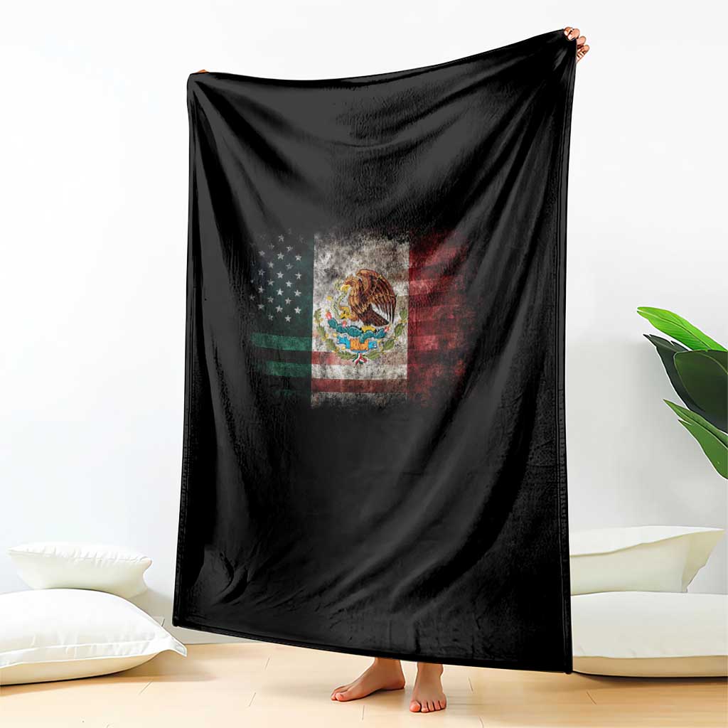 Vintage Mexican Flag Throw Blanket Eagle Mexico Heritage Mexican Roots - Wonder Print Shop