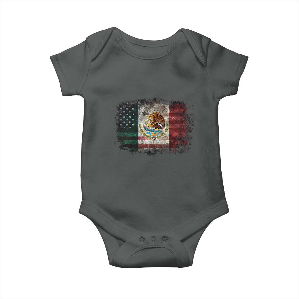 Vintage Mexican Flag Baby Onesie Eagle Mexico Heritage Mexican Roots - Wonder Print Shop