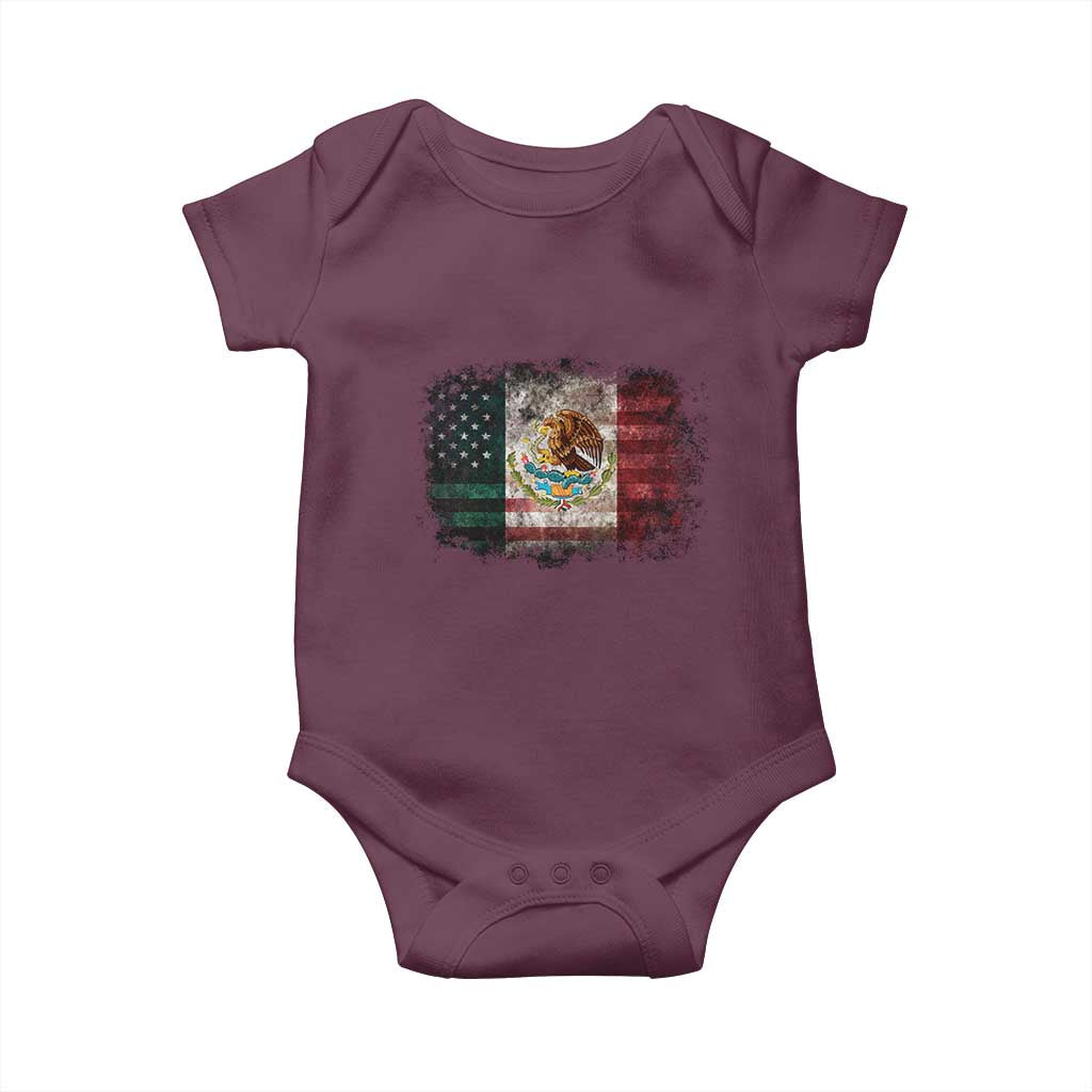 Vintage Mexican Flag Baby Onesie Eagle Mexico Heritage Mexican Roots - Wonder Print Shop