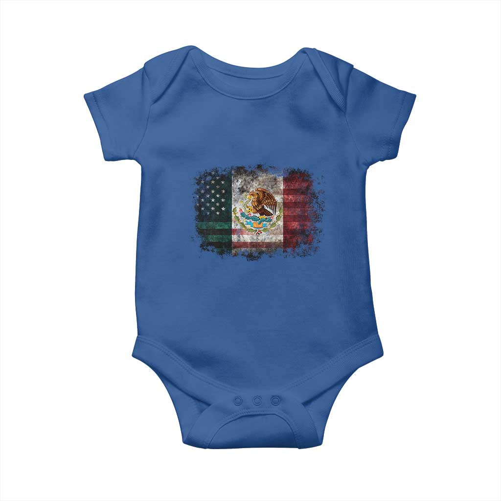 Vintage Mexican Flag Baby Onesie Eagle Mexico Heritage Mexican Roots - Wonder Print Shop