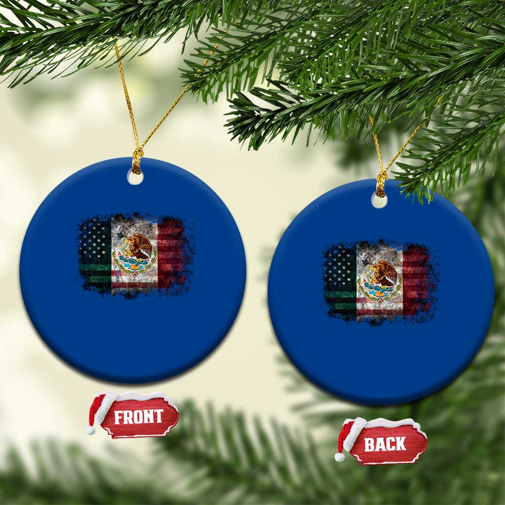 Vintage Mexican Flag Ceramic Ornament Eagle Mexico Heritage Mexican Roots - Wonder Print Shop