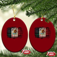 Vintage Mexican Flag Ceramic Ornament Eagle Mexico Heritage Mexican Roots - Wonder Print Shop