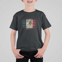 Vintage Mexican Flag T Shirt For Kid Eagle Mexico Heritage Mexican Roots - Wonder Print Shop