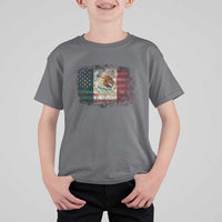Vintage Mexican Flag T Shirt For Kid Eagle Mexico Heritage Mexican Roots - Wonder Print Shop