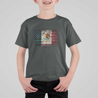 Vintage Mexican Flag T Shirt For Kid Eagle Mexico Heritage Mexican Roots - Wonder Print Shop